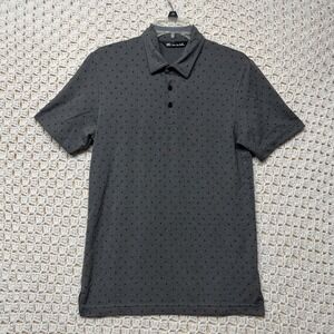Travis Mathew Shirt Men S Gray Geometric Short Sleeve Performance Polo